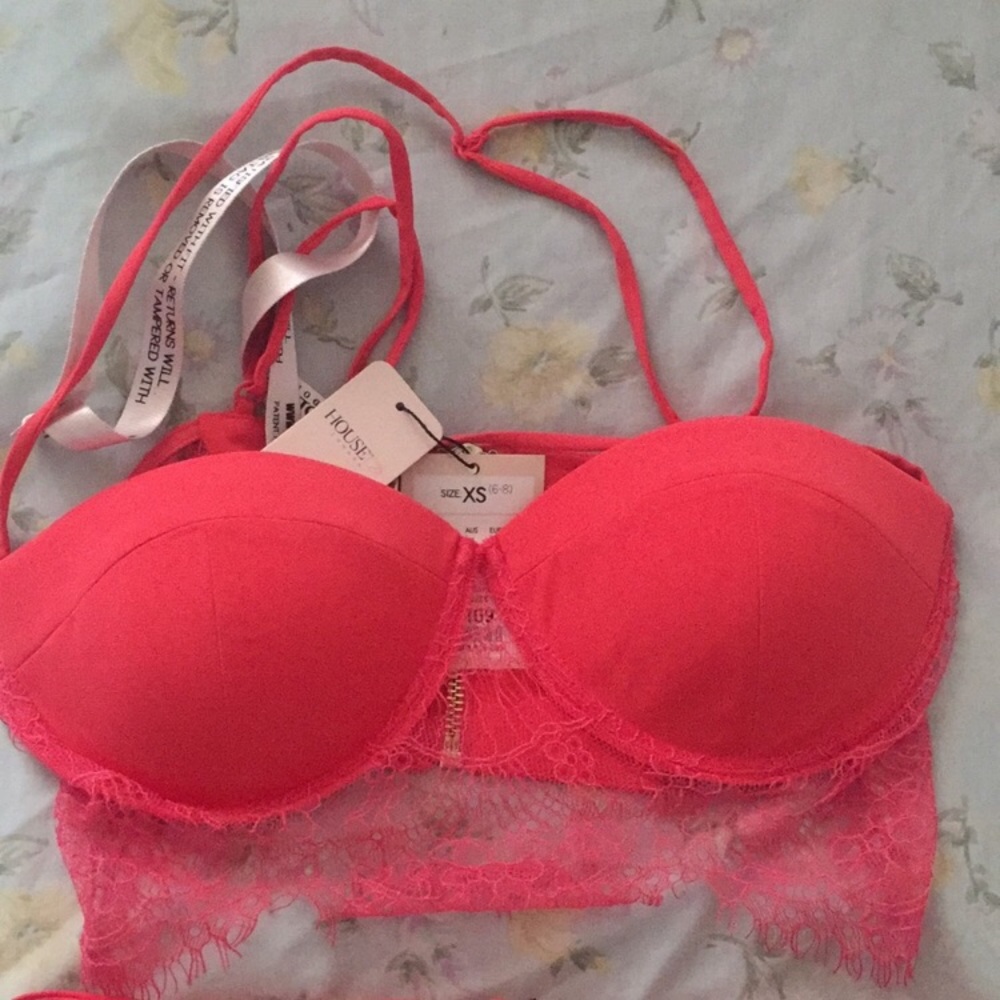 Pink Bustier Bra Top + Skirt Set